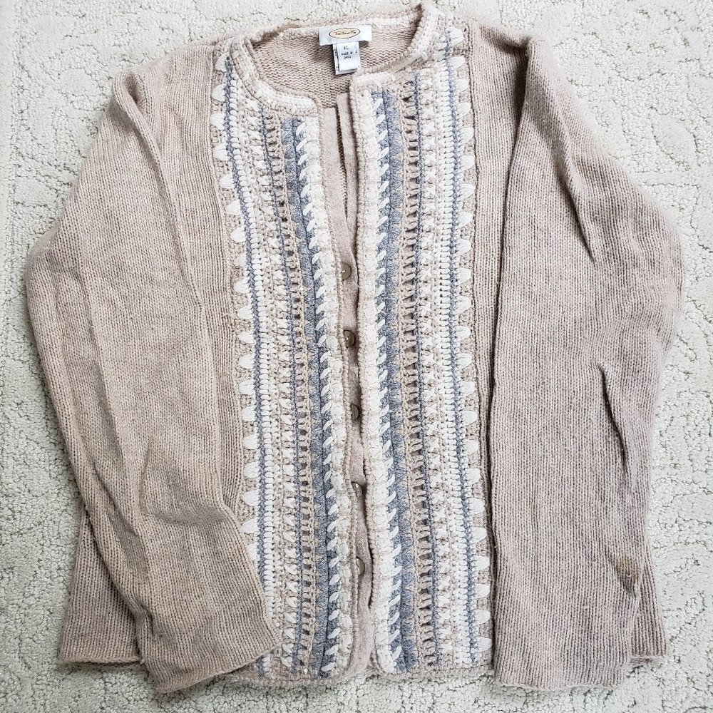 Vintage Talbots Cashmere Lambswool Angora Cardigan Sz XL